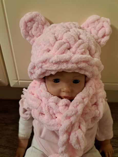 Čiapka a šál/ nákrčník - puffy, 