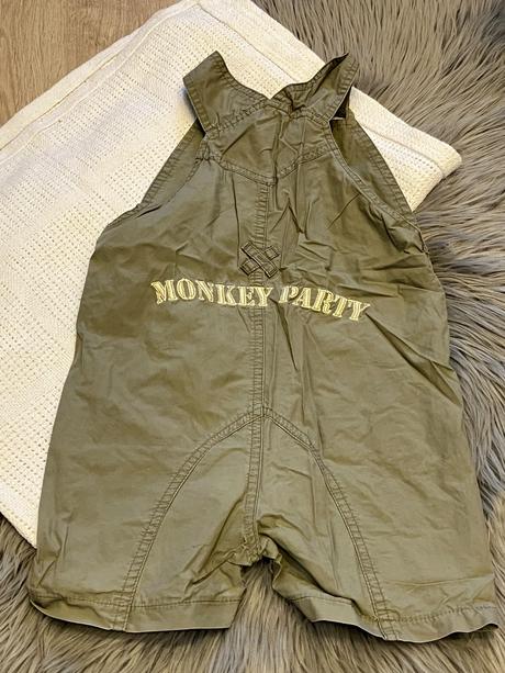 Chlapčenské nohavice na traky s opicou (86), 86