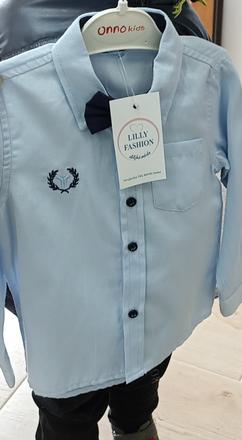 Detská košieľka veľkosť 104 svetlomodra, 98 / 104