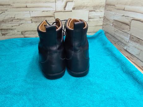 Zaqq 43 - kožené čierne kotníkové barefoot topánky, 43