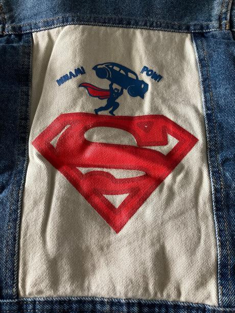 Zateplená riflová bunda superman, 98