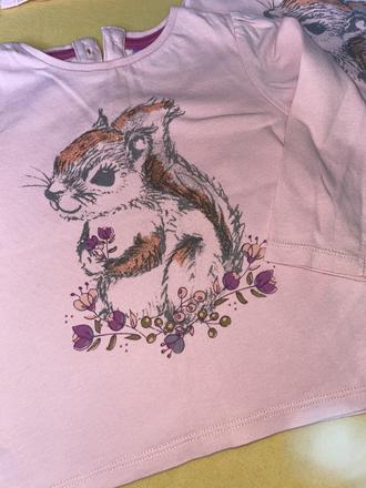 2x tričko s veveričkou, f&f,68