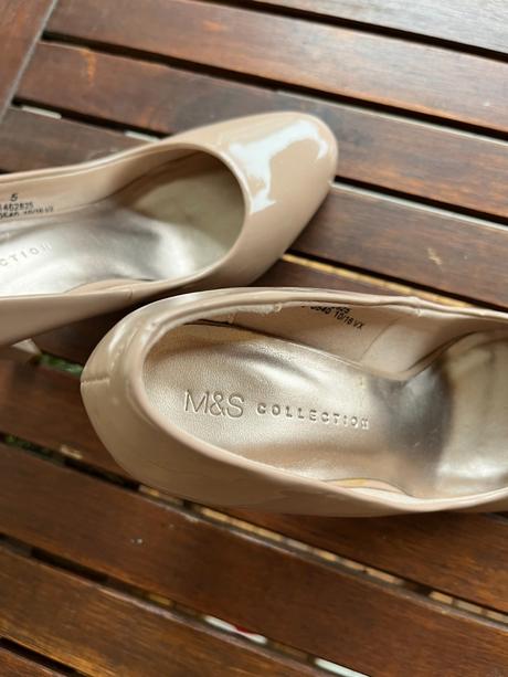 Bledoružové topánky na vysokom opätku m&s, marks & spencer,38