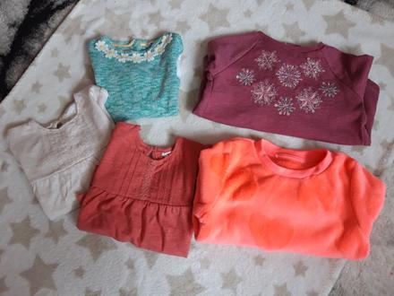 Balík didievčenských tričiek, tuník, mikín, 86–98