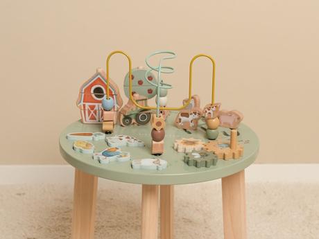 Little dutch stolík s aktivitami drevený farma,