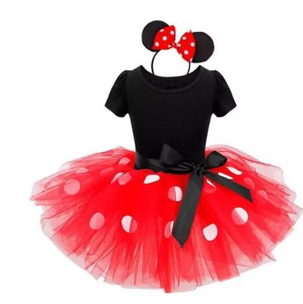 Komplet tutu šaty minnie mause + čelenka kostým,