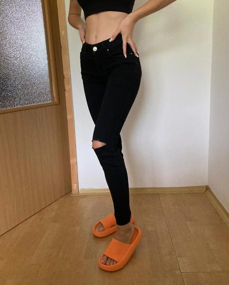 Čierne rifle, veľ. xs, fishbone,xs