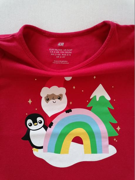 Tricko 98/104 so zimnym motivom, h&m,98