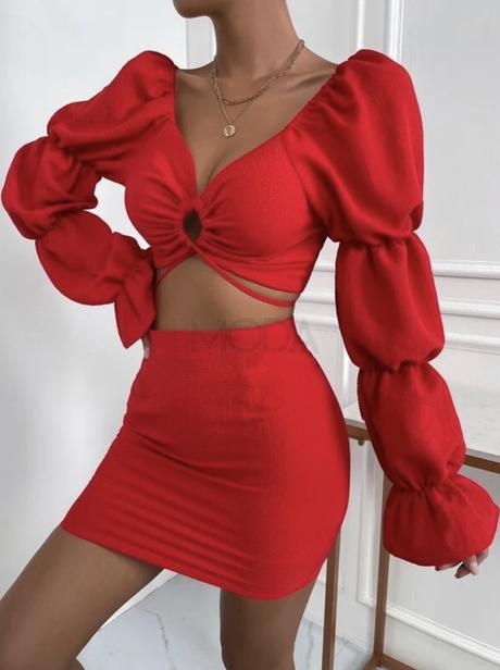 Červený komplet, s