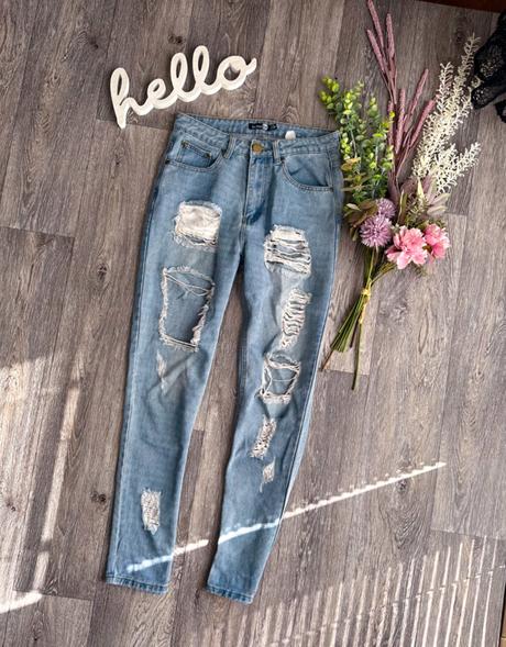 Svetlé ripped jeans, h&m,s