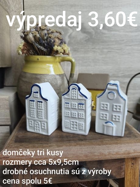 Dekorácia tri domčeky výpredaj,