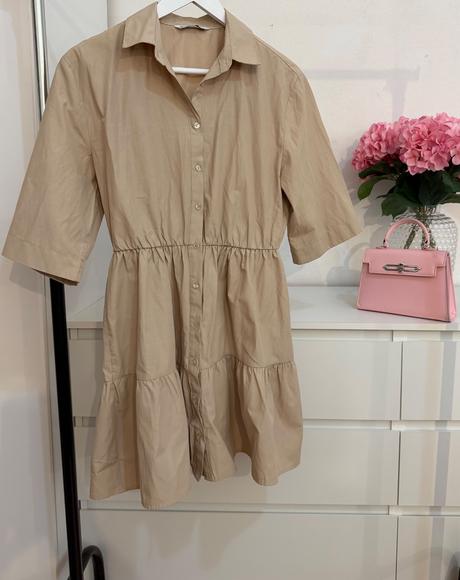 Béžové košeľové šaty stradivarius, stradivarius,m