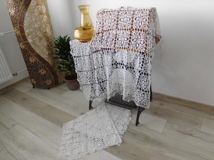 Obrus háčkovaný, malý+veľký, 