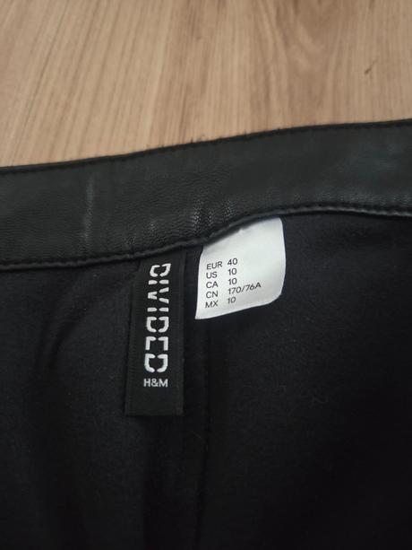 Kožené nohavice, h&m,40