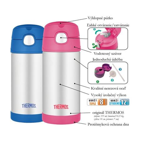 Thermos funtainer termoska so slamkou motýľ 355ml,