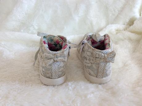 Kotníkové strieborné čipkové tenisky, nelli blu,27