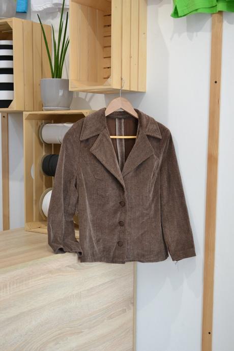 Dámske hnedé menčestrové sako m, m