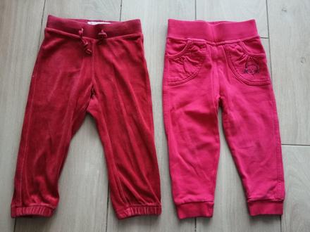 Tepláky červené velúrové a s mačičkou, dopodopo,92