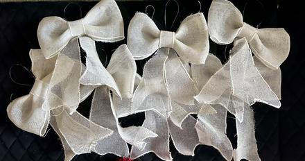 Vianočné ozdoby mašle 7 kusov, 