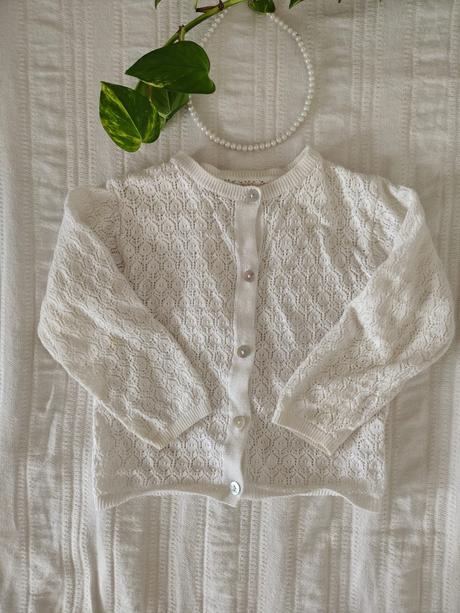 Biely svetrík/ biely slávnostný sveter pletený, reserved,98