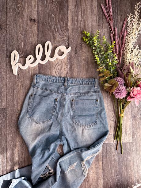 Svetlé ripped jeans, h&m,s