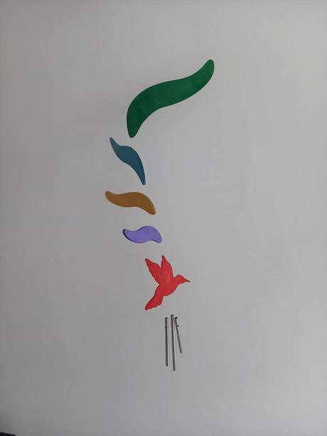 Drevená zvonkohra vtáčik, vážka, motýl rôzne farby, 