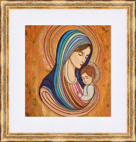 Obraz panny márie a malého ježiška.,