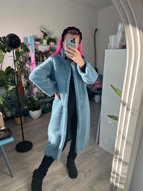 Kabát teddy blue, m