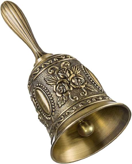 Zvonček s rukoväťou vintage medený,
