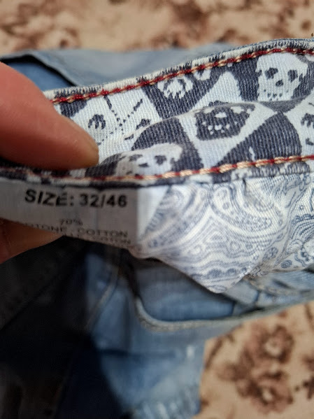 Riflove kraťasy 32, denim,32