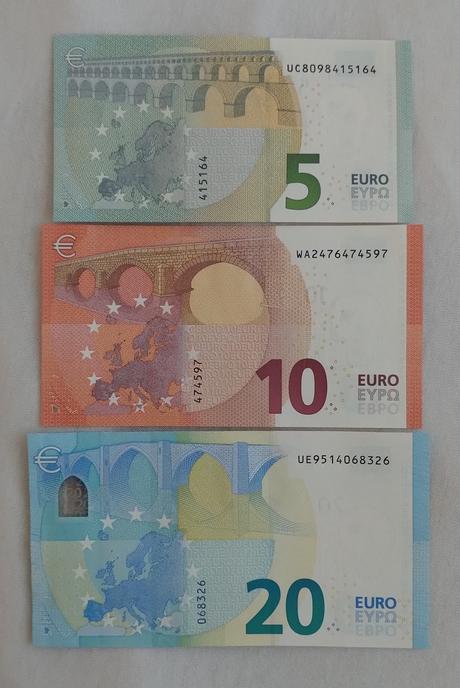 Euro bankovky unc draghi set, 