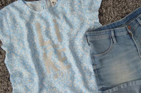 Rifľové kraťasky s tričkom 158-164, h&m,164