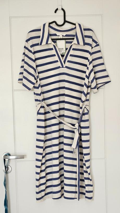 Mama šaty s golierom a zaväzovaním, h&m, h&m,l