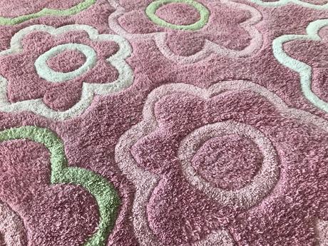 Detský koberec ružový s kvetinkami, 