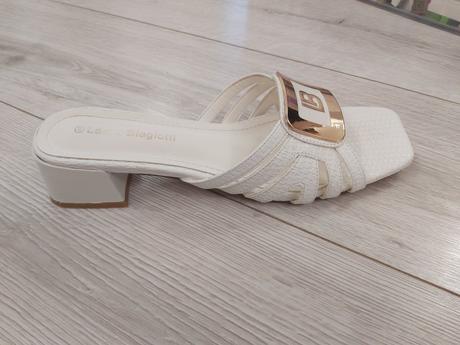 Biele elegantné šľapky, 41
