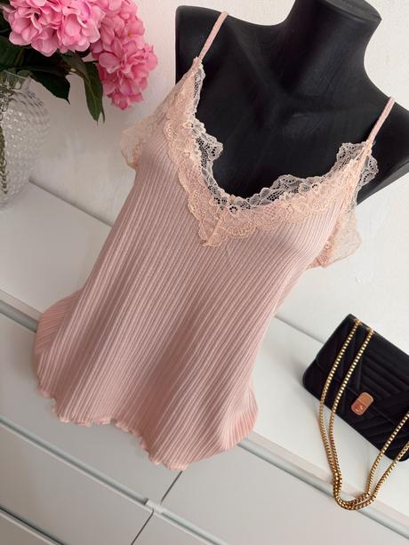 H&m luxusný romantický čipkovaný top, h&m,l