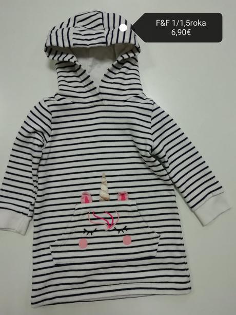 Mikina predĺžená s jednorožcom, f&f,86