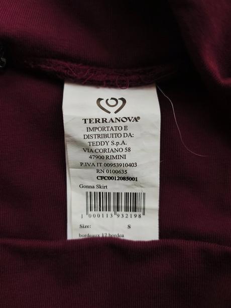 Bavlnená vínová sukňa, terranova,s