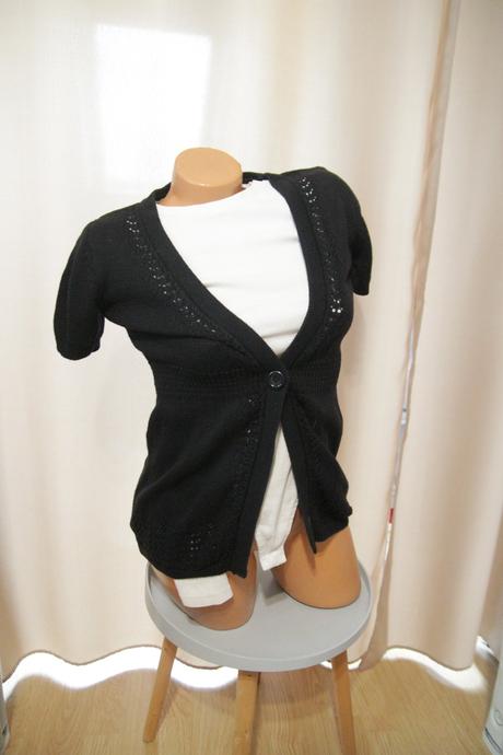 Čierny pletený kardigan, s/m, s