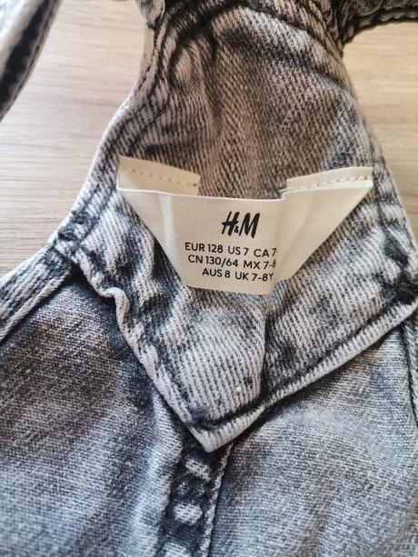 Šaty riflove na traky, h&m,128