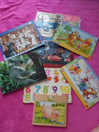 Detské puzzle - drevené aj kartónové,