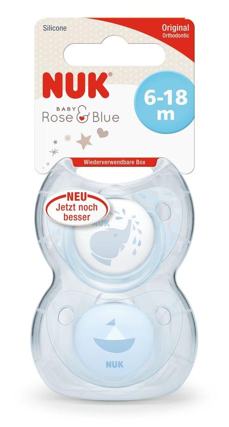 Nuk baby rose&blue silikónový cumlík chlapec 6-18m, nuk