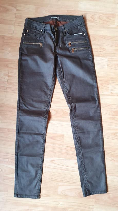 Orsay hnedé nohavice s ozdobnými zipsami 32 xs, orsay,32