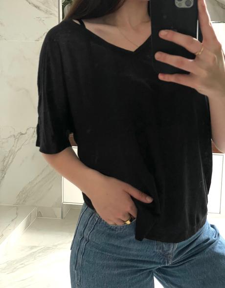 Lindex čierne basic tričko, lindex,xs