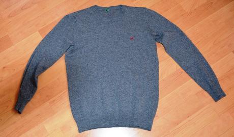 Znackovy pleteny pulover s kasmirom, benetton,140