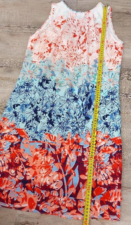 Oranzovo modre letné šaty, h&m,34