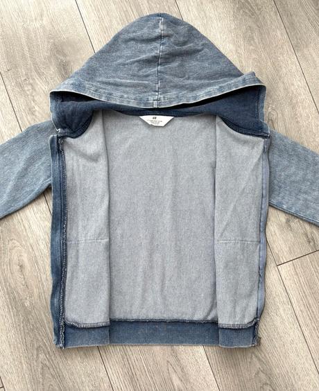 Riflová mikina/bunda veľ. 122/128, h&m,128
