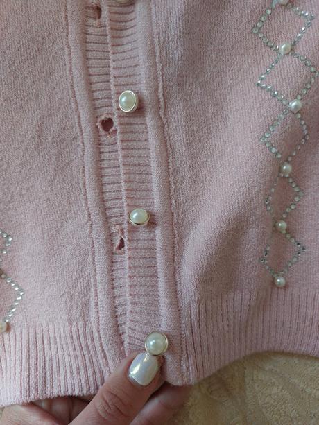 Svetrik s perlickami+leginky grátis, 86