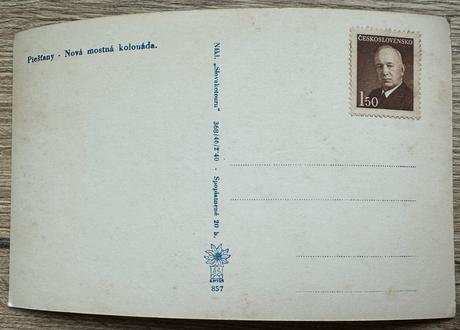 Pohľadnica piešťany 1946 s edvardom benešom, 