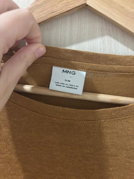 Ľanové tričko, mango,xl